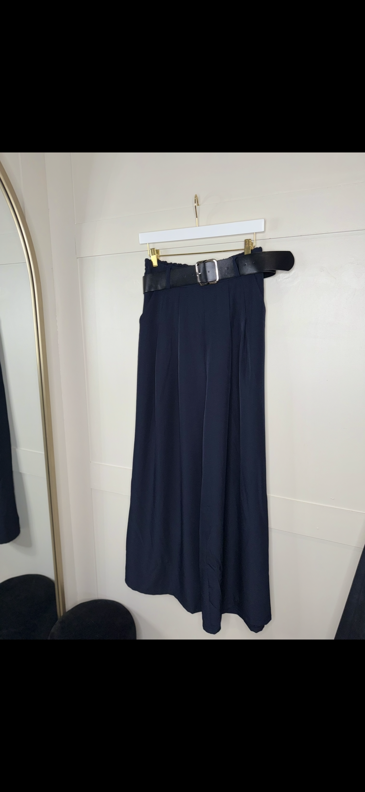 Flowy Belted Wide Leg Trousers