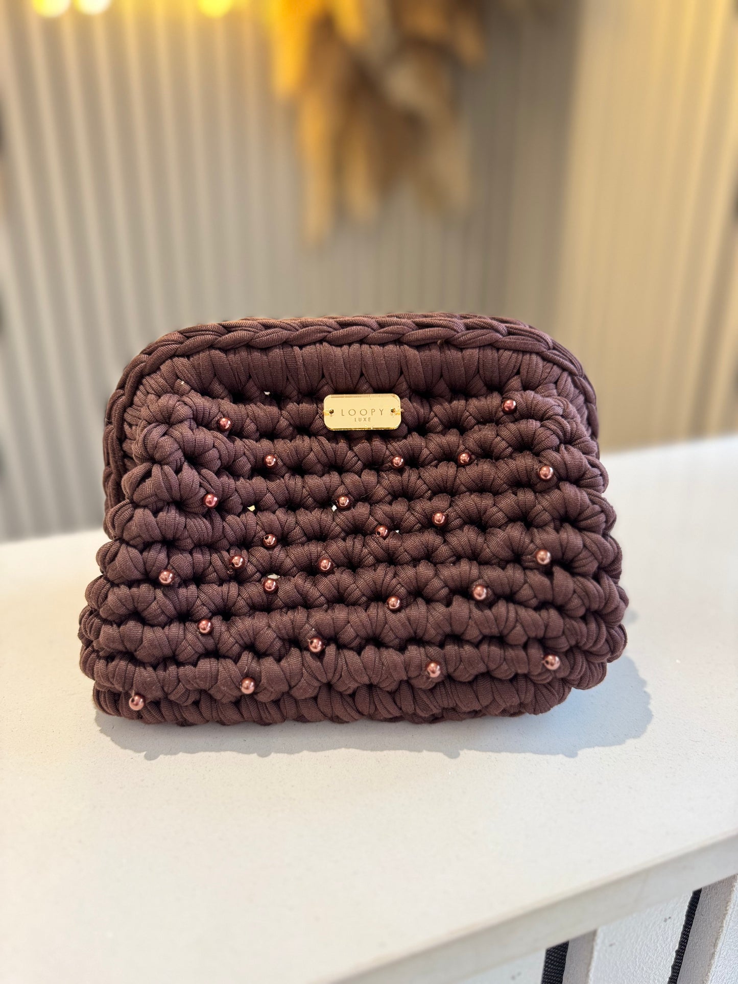 Loopy Luxe Small Pearly Clutch Bag