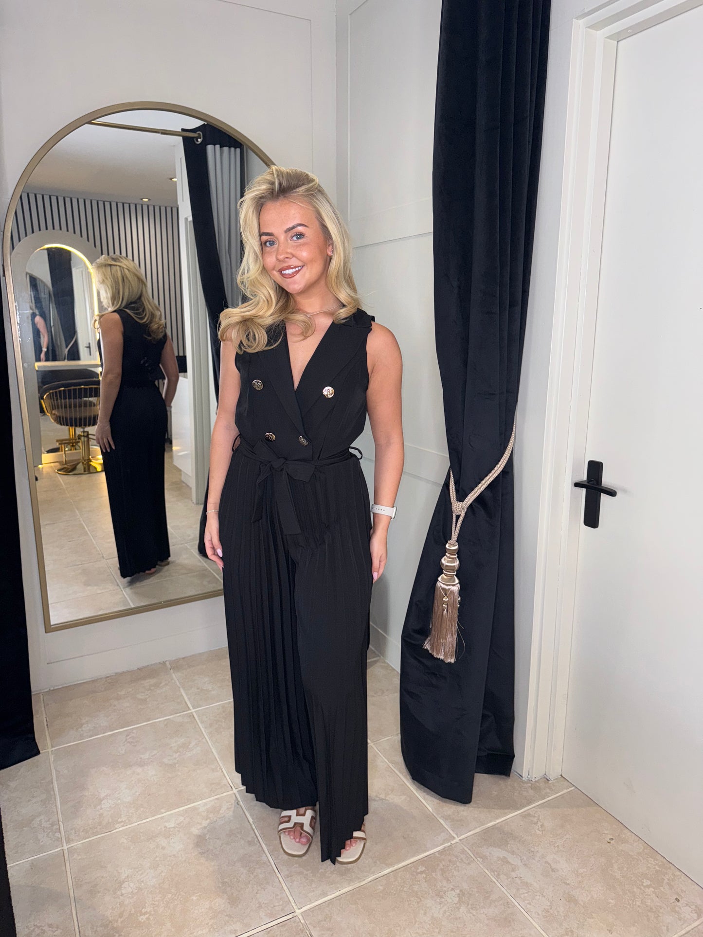 Blazer Pleated Jumpsuit