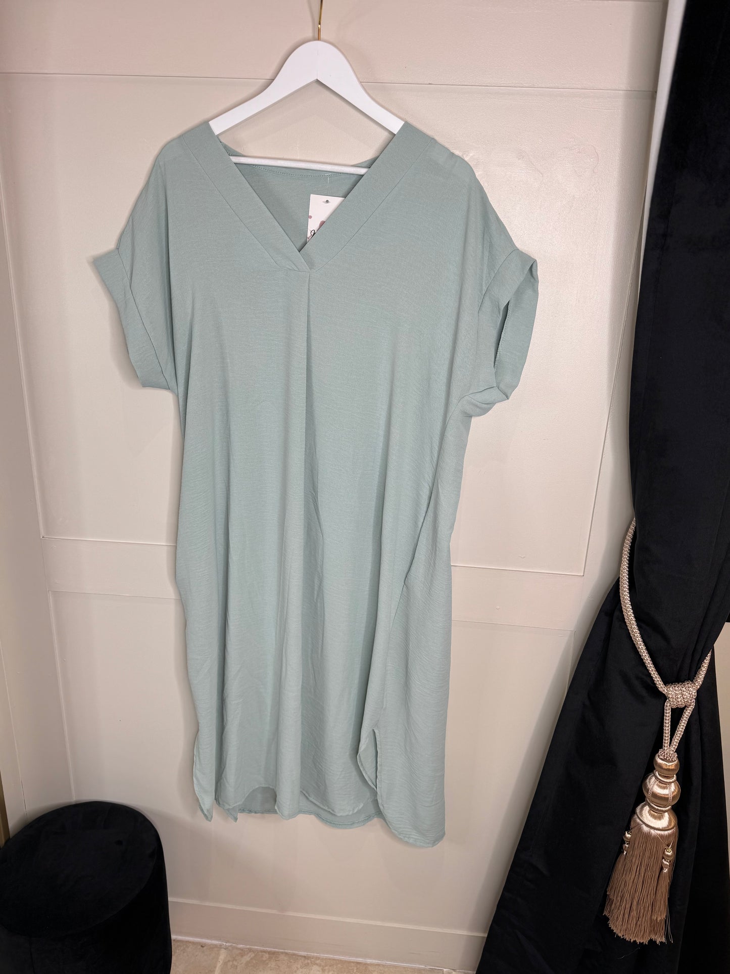 V-Neck Pocket Dress