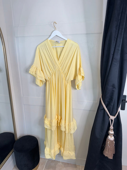 V-neck Tiered Maxi Dress
