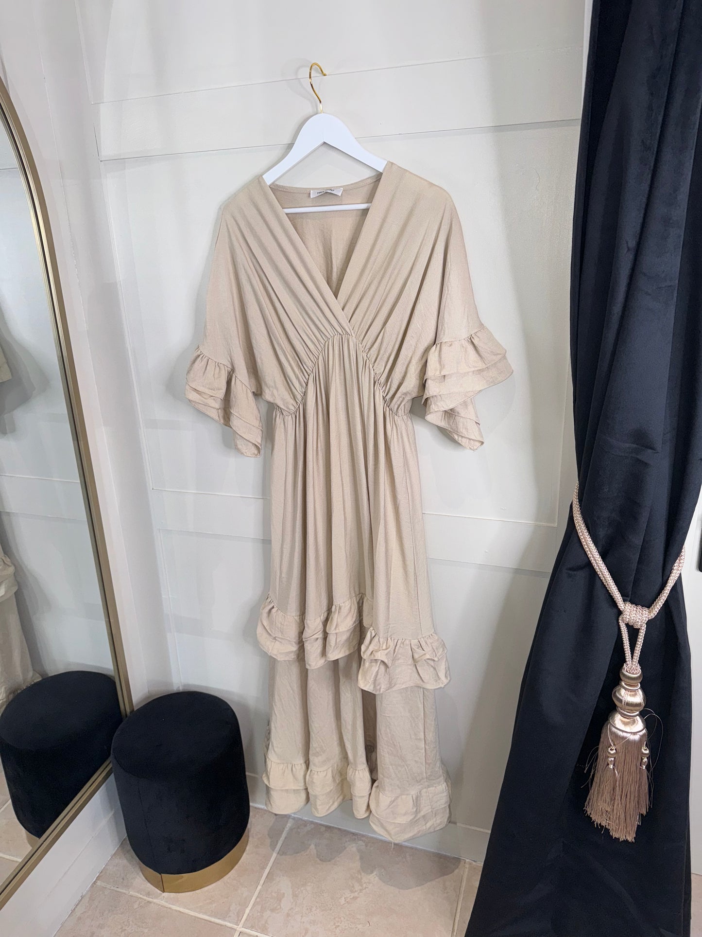 V-neck Tiered Maxi Dress