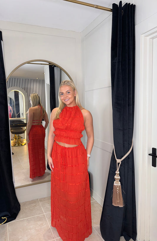 Halter Neck Top and Maxi Skirt Co-ord