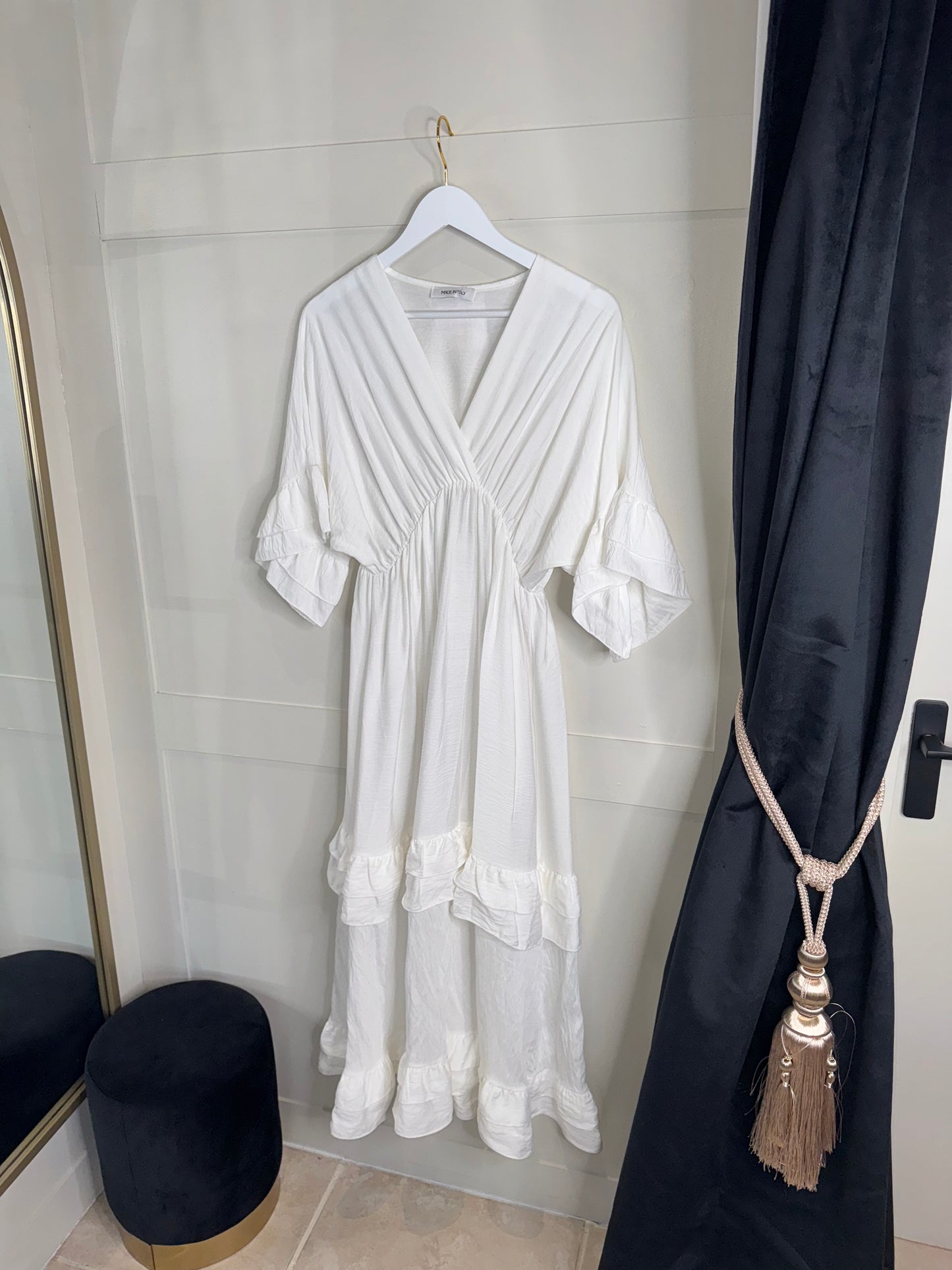 V-neck Tiered Maxi Dress