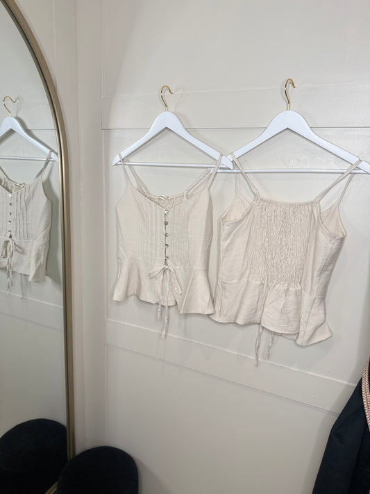 Button Front Strappy Top