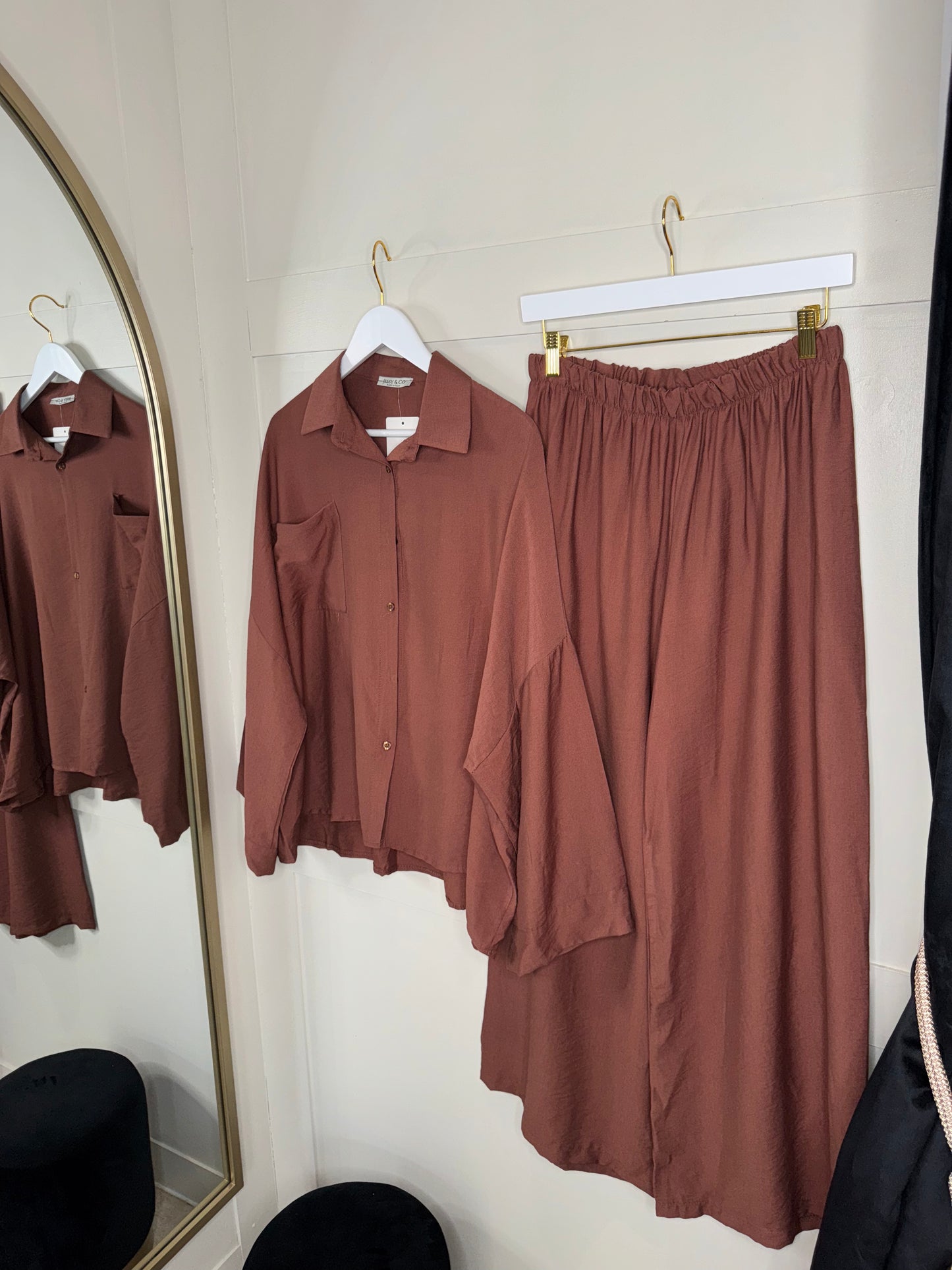Linen Look Oversized Shirt & Trouser Co ord