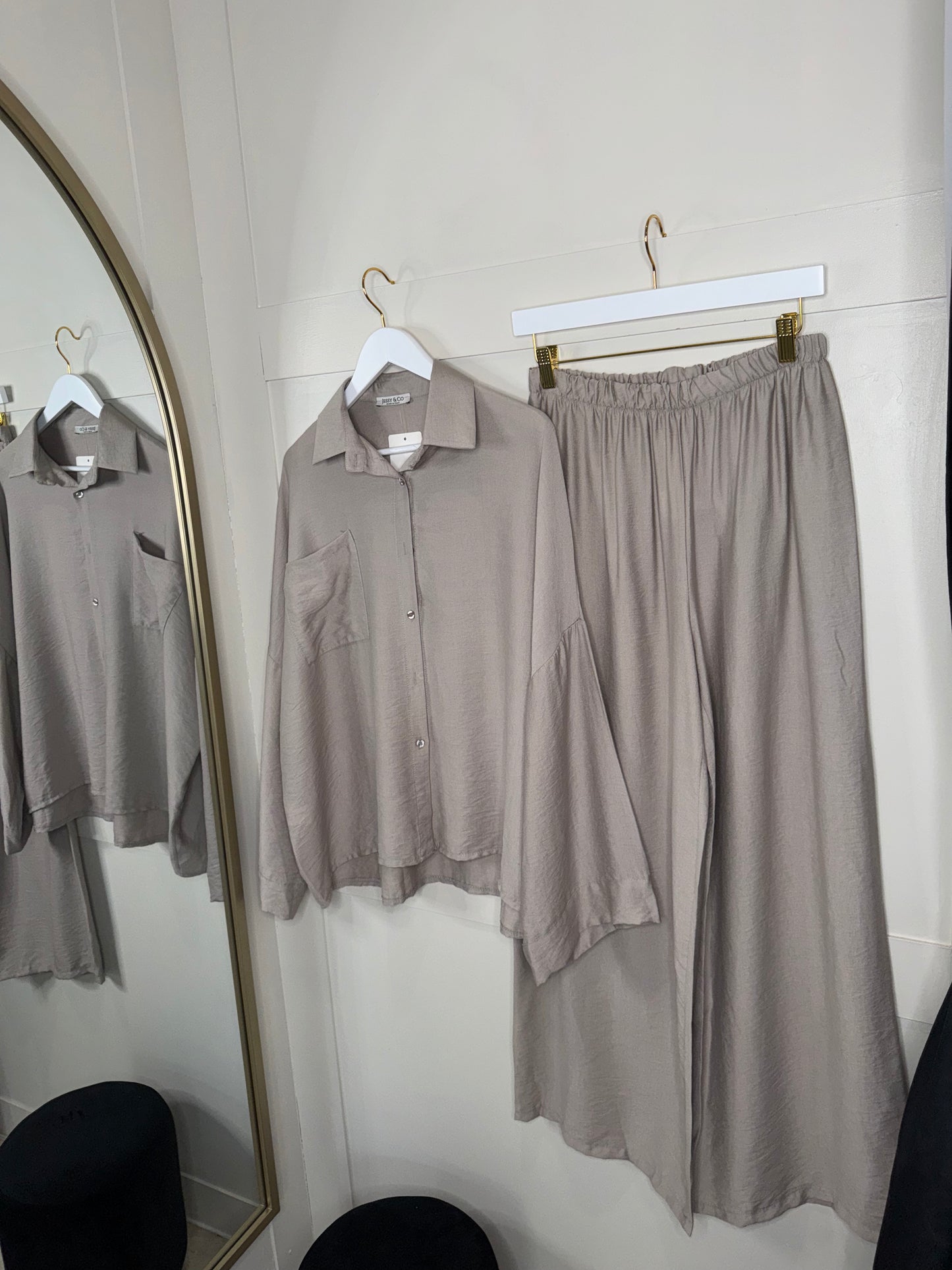 Linen Look Oversized Shirt & Trouser Co ord