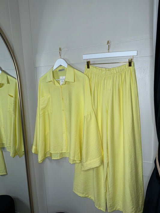 Linen Look Oversized Shirt & Trouser Co ord
