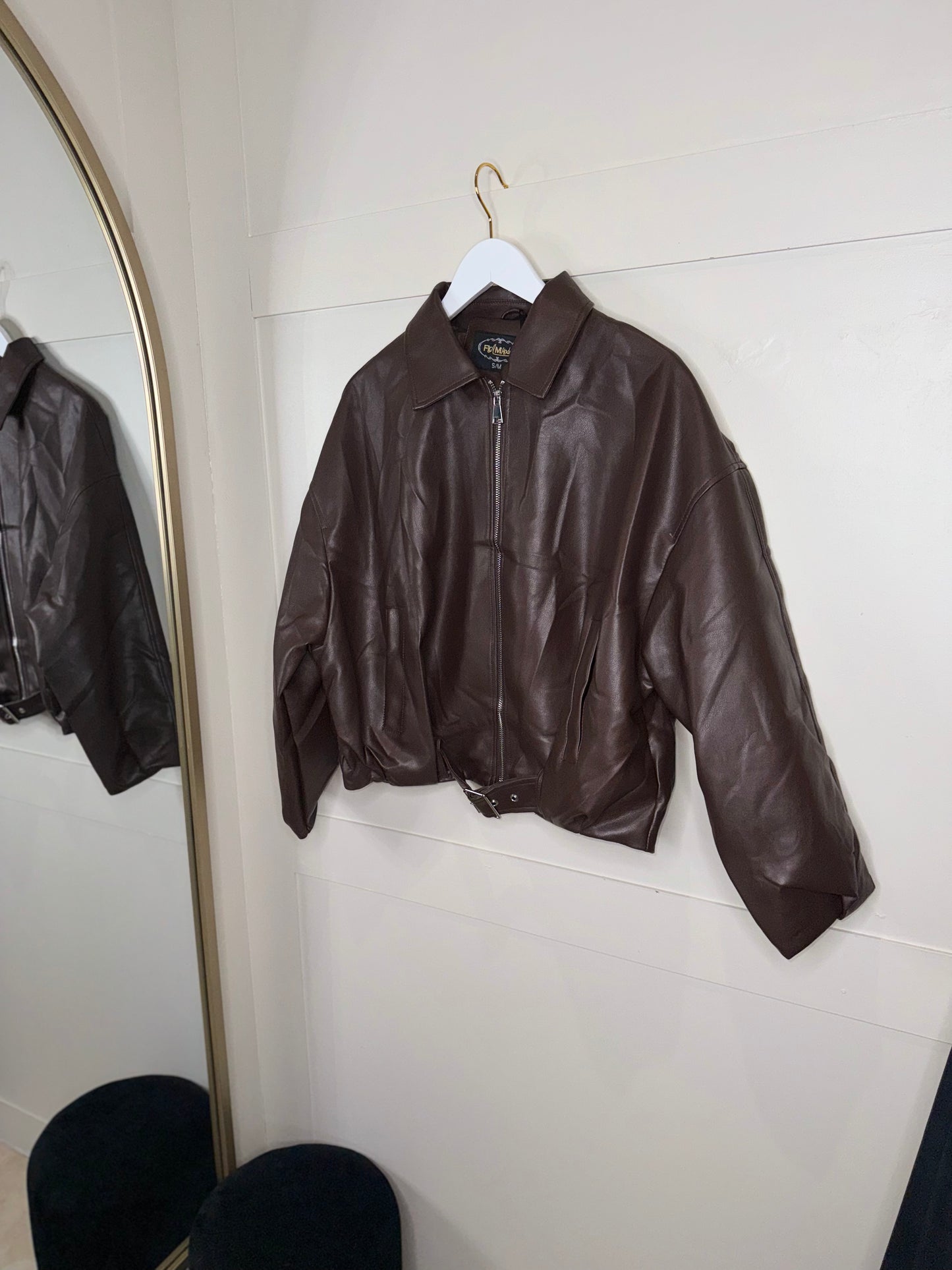 Oversized Faux Leather Jacket