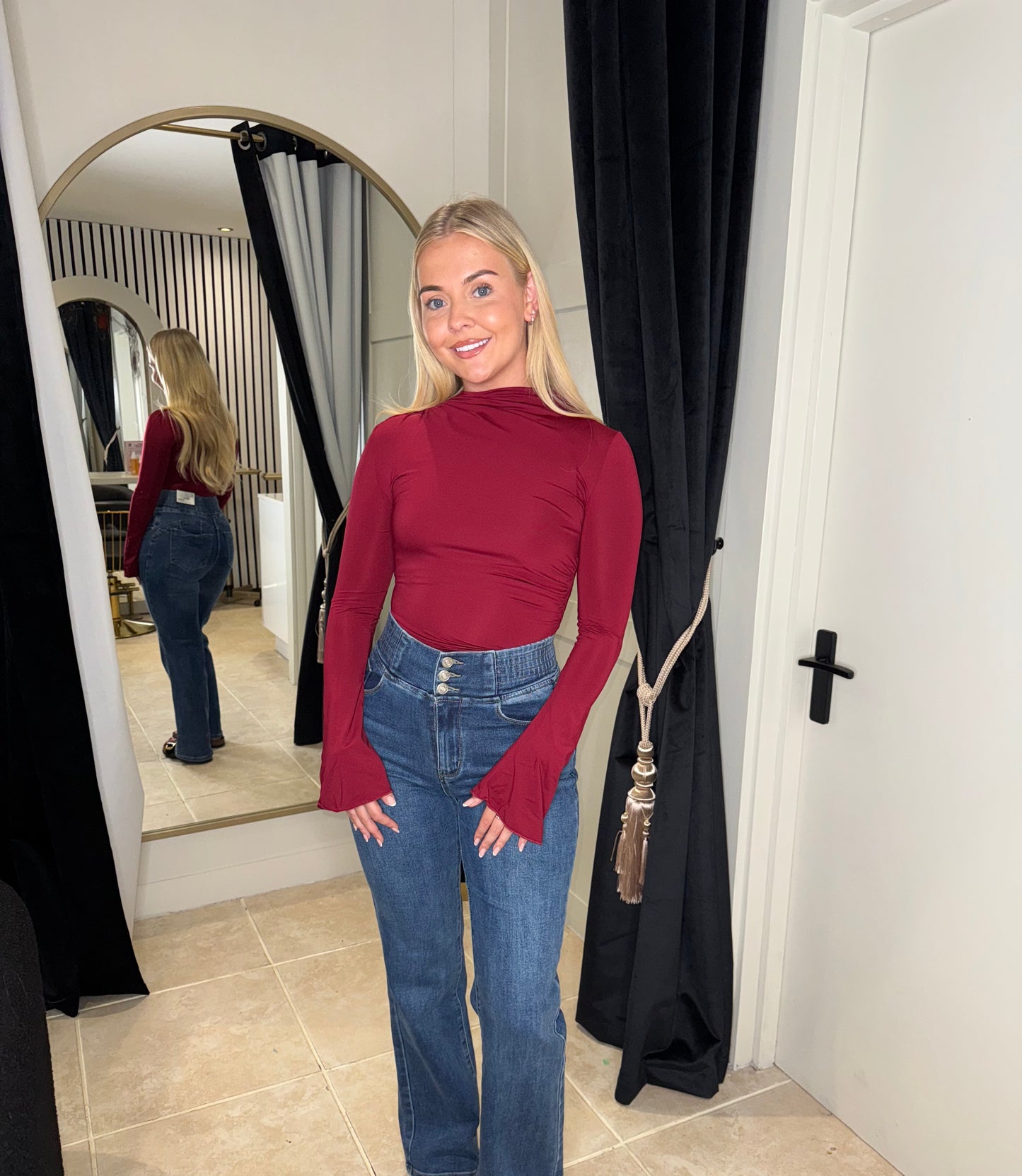 Slinky Bell Sleeve Bodysuit