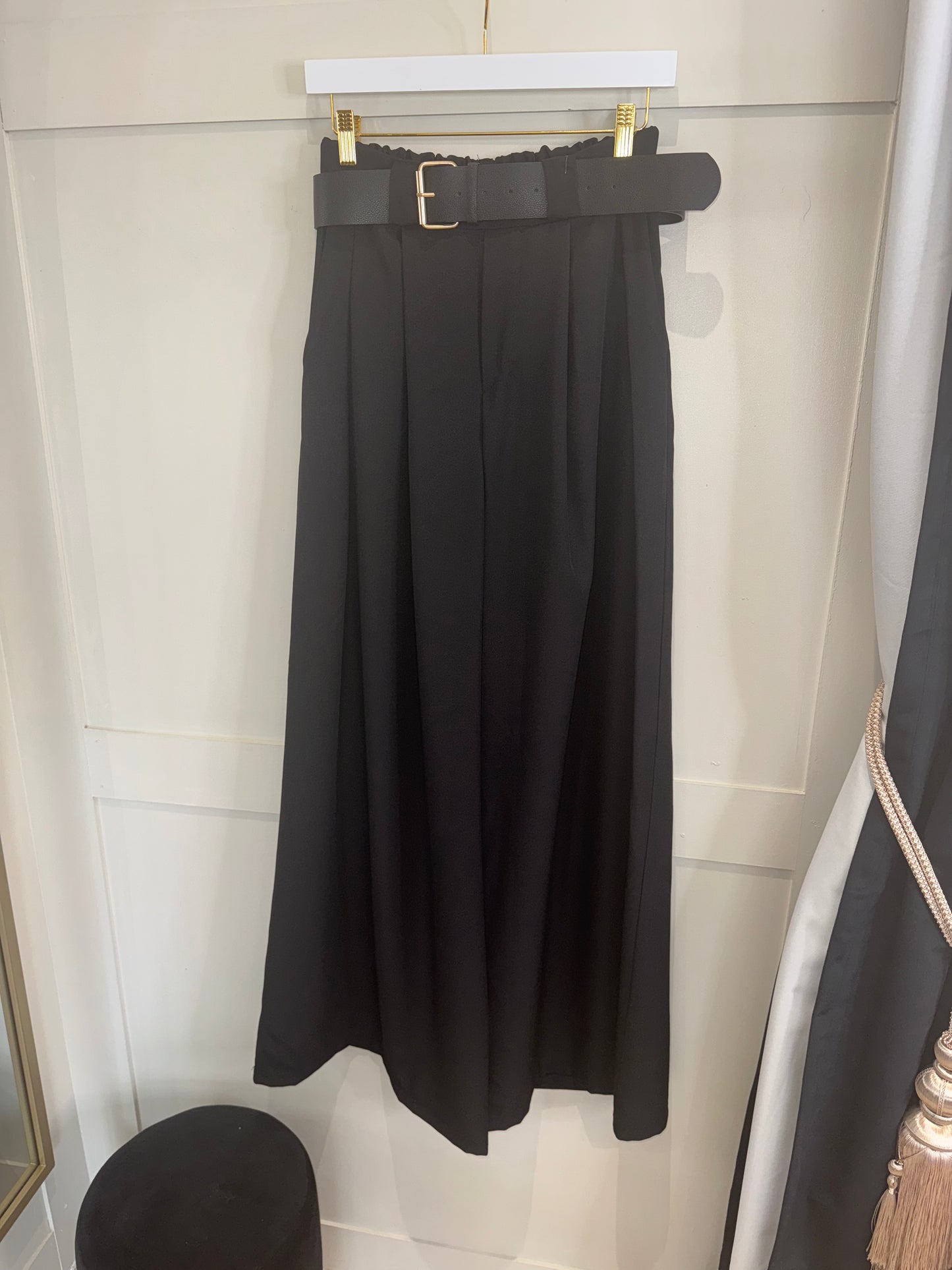 Belted Extreme Wide Leg Trouser