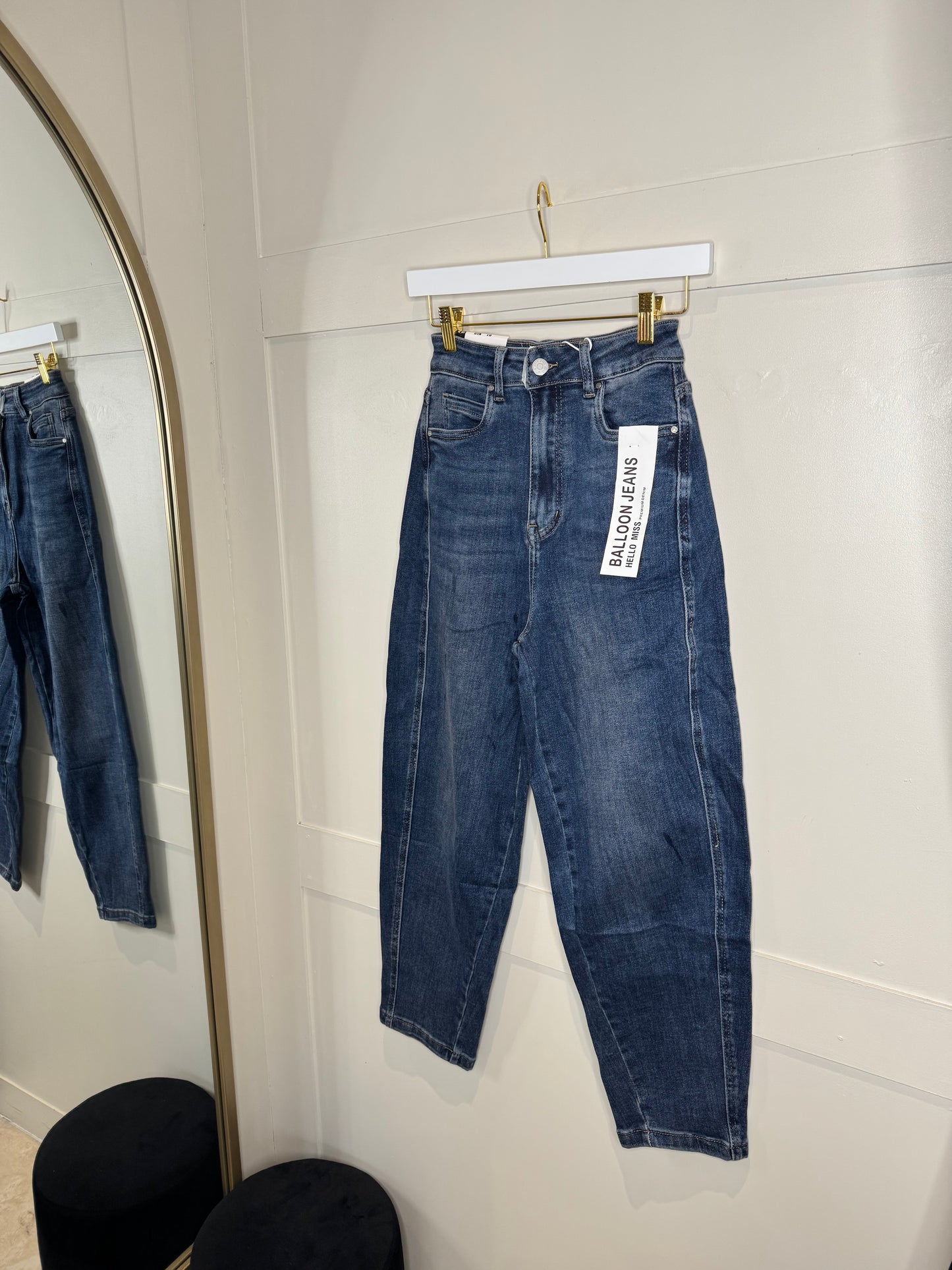 Stretch Denim Balloon Jeans