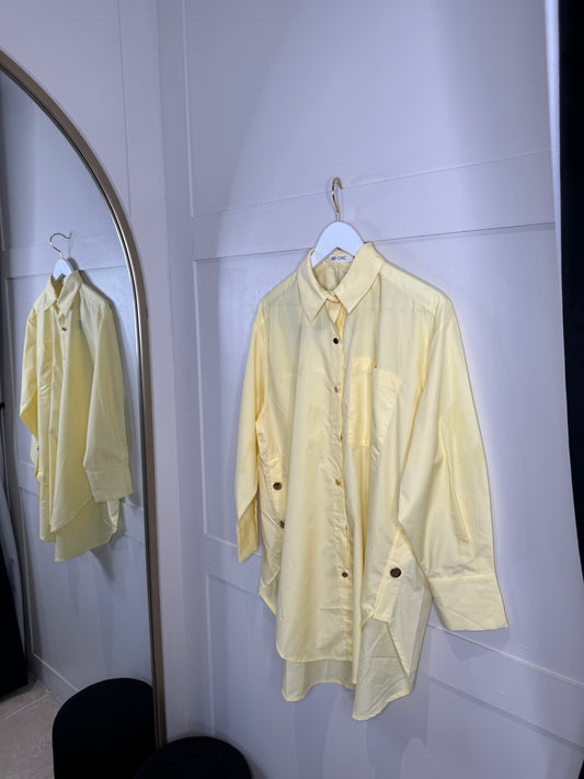Oversized Gold Button Shirt