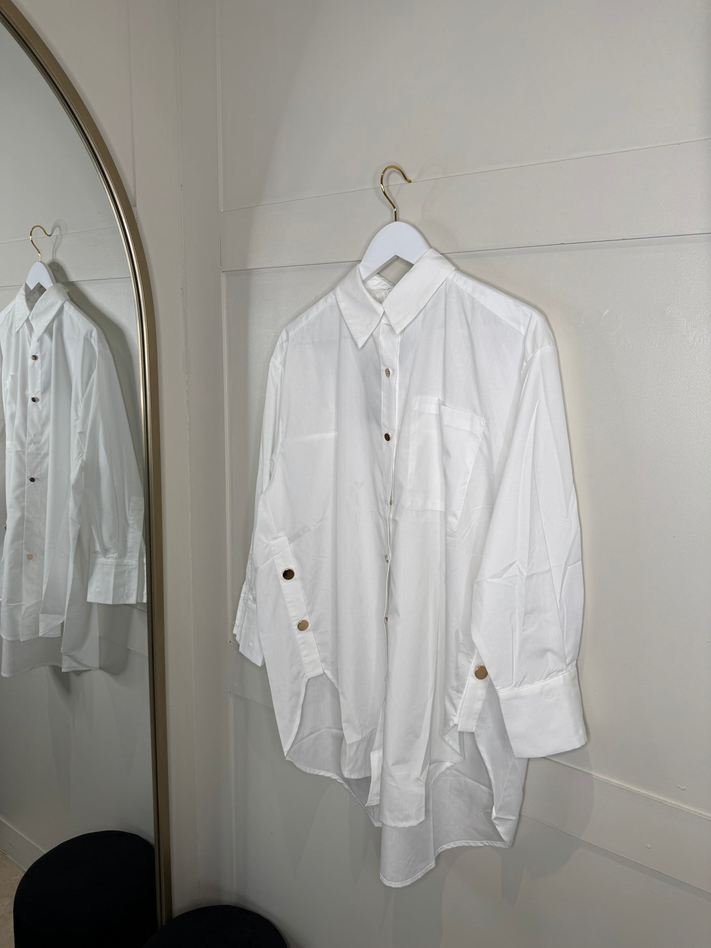 Oversized Gold Button Shirt