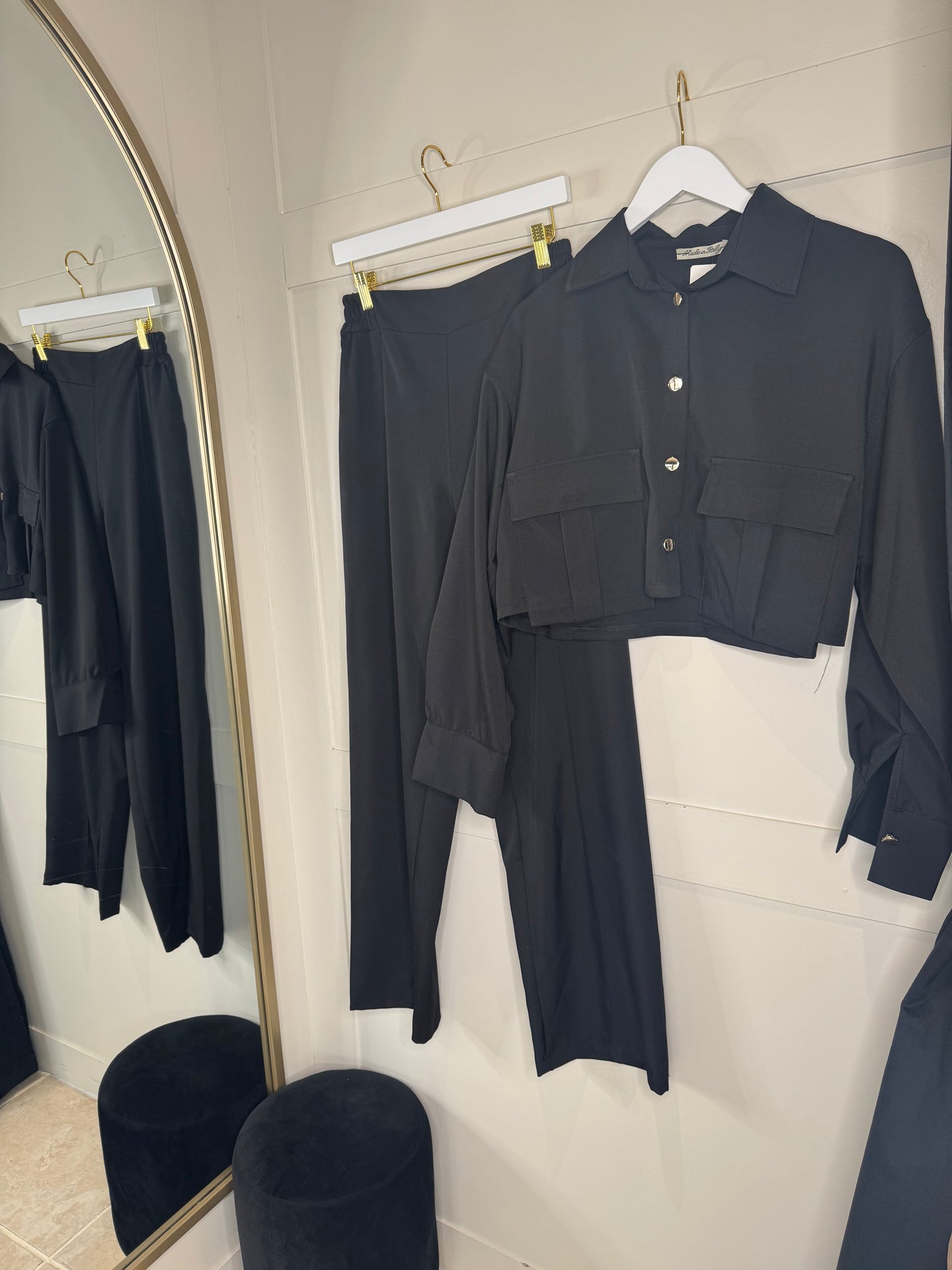 Cropped Cargo Pocket Shirt Co ord