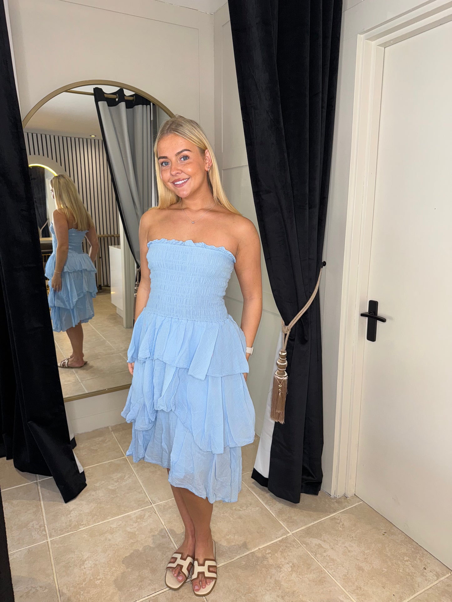 Short Bandeau Layered Dress