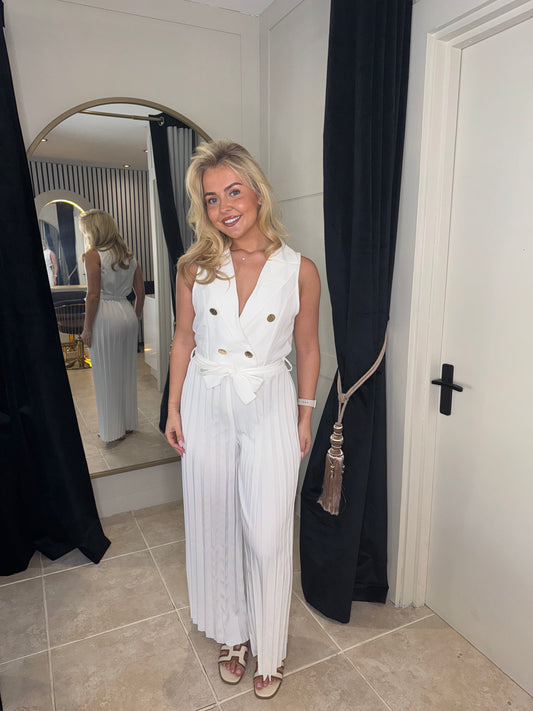 Blazer Pleated Jumpsuit