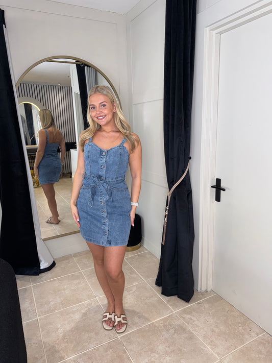 Strappy Denim Dress