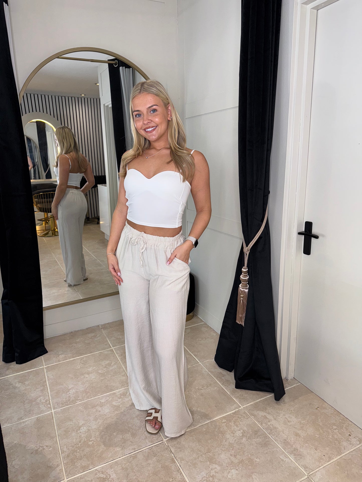Linen Look Trousers