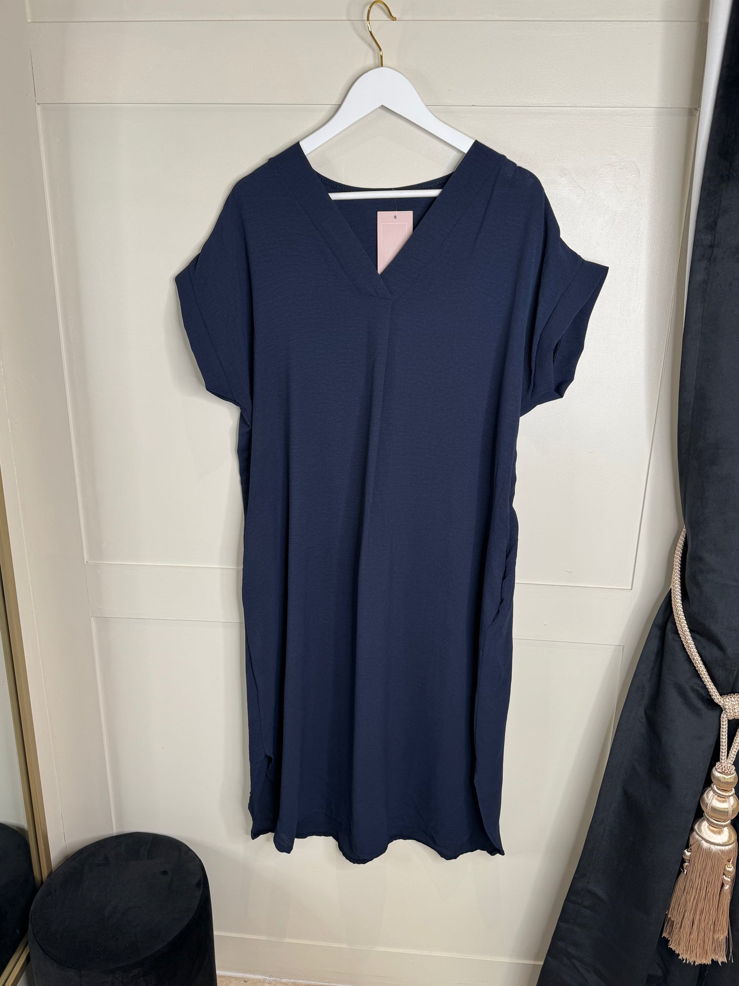 V-Neck Pocket Dress