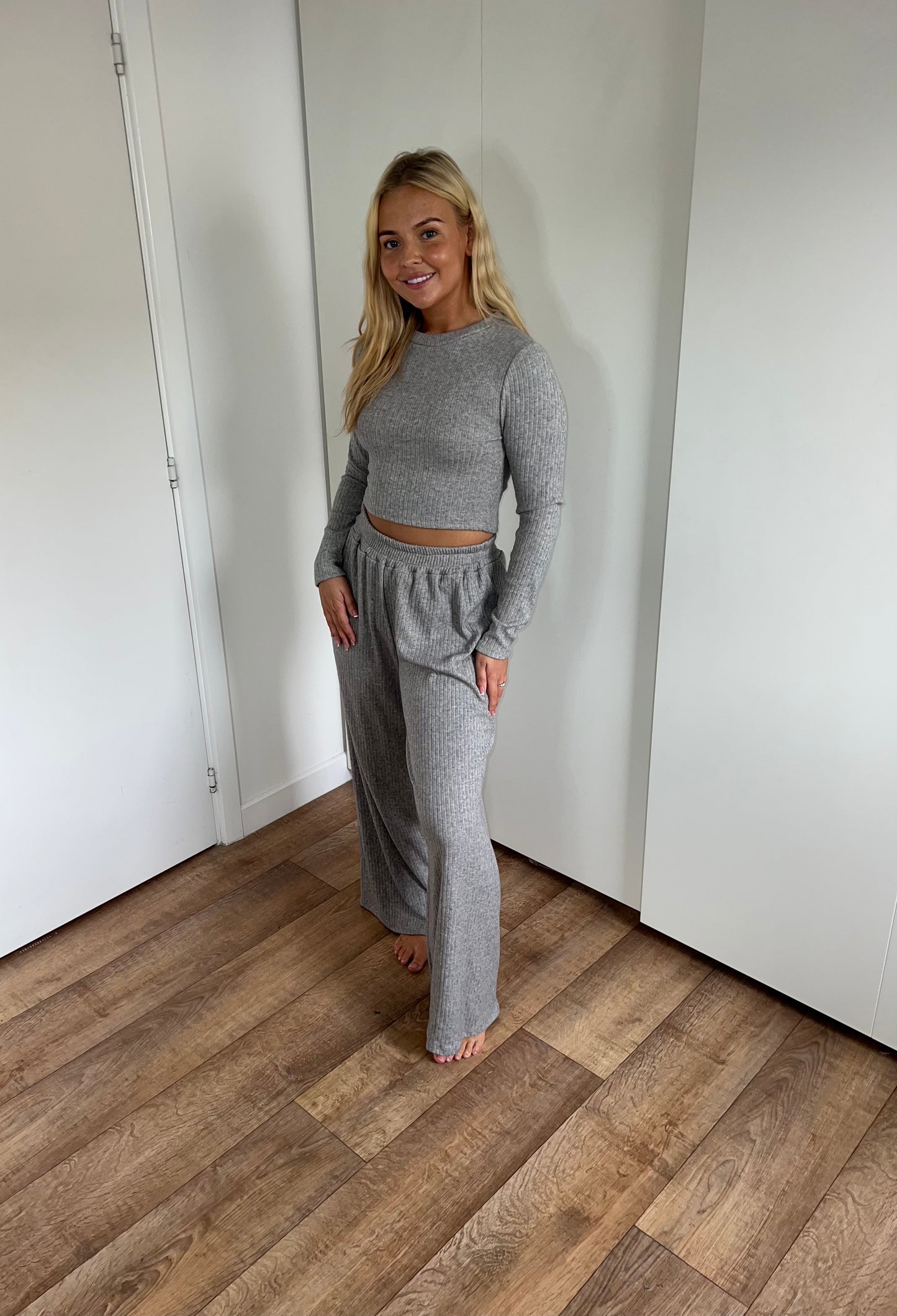 Soft Ribbed Cropped Lounge Set