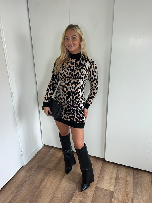 Leopard Knitted Dress