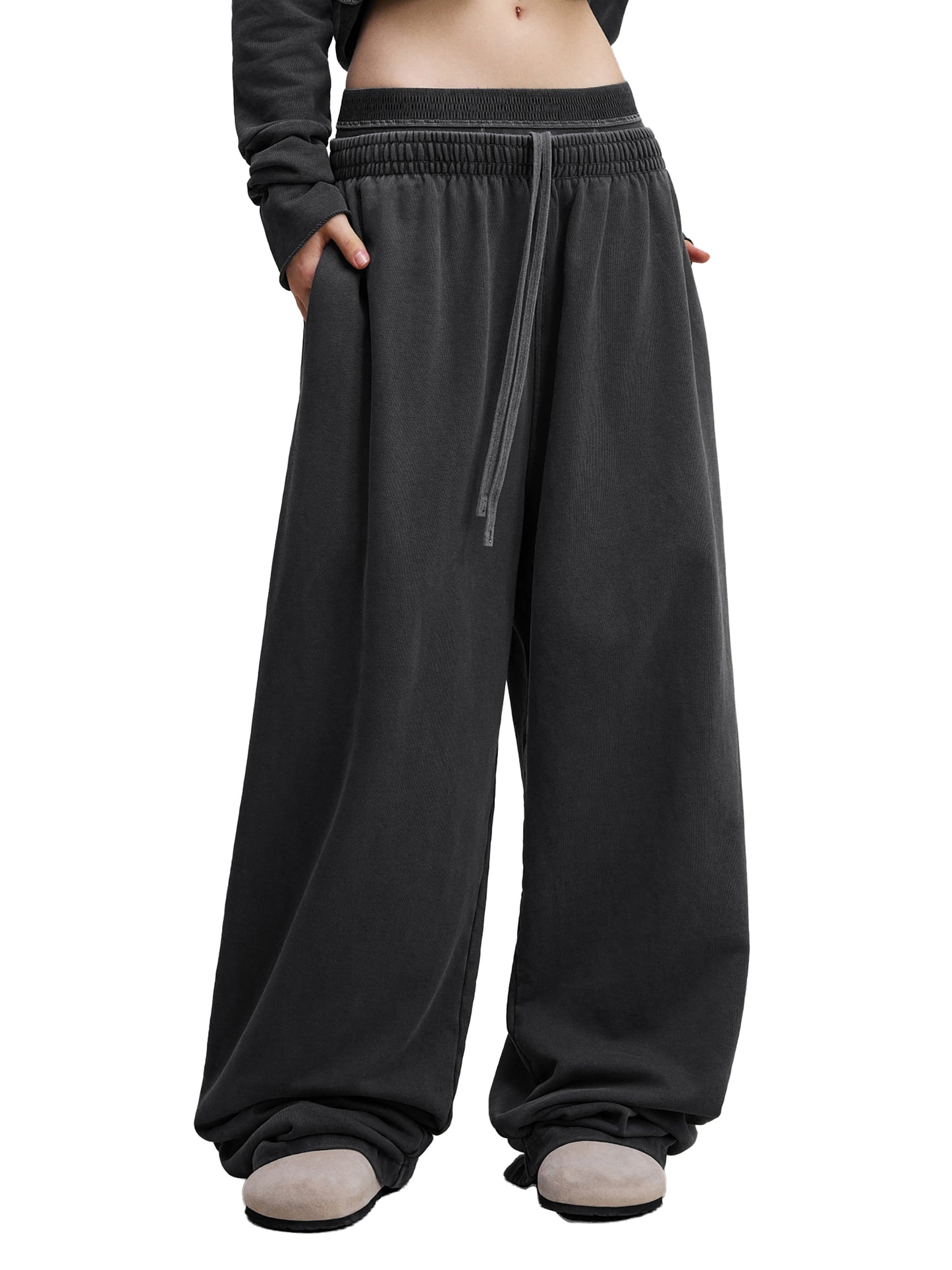 YSW Vintage Washed Double Waist Joggers