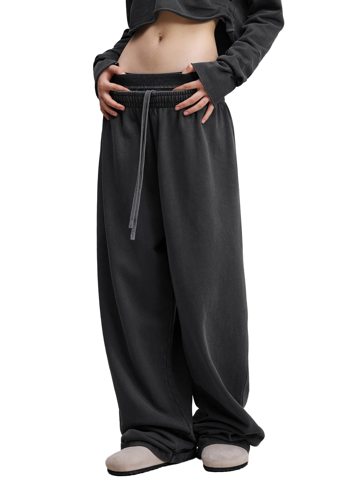 YSW Vintage Washed Double Waist Joggers